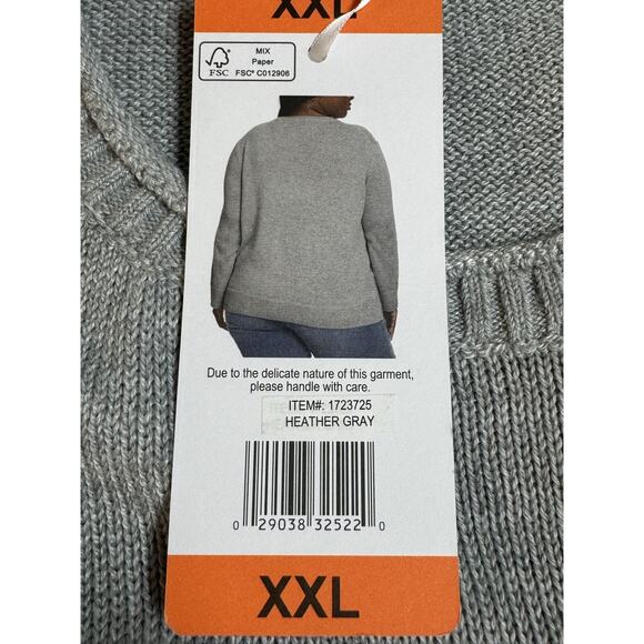 ELLA MOSS Crew Neck Long Sleeve Sweater Heather Gray Women's Size XXL - Picture 9 of 9